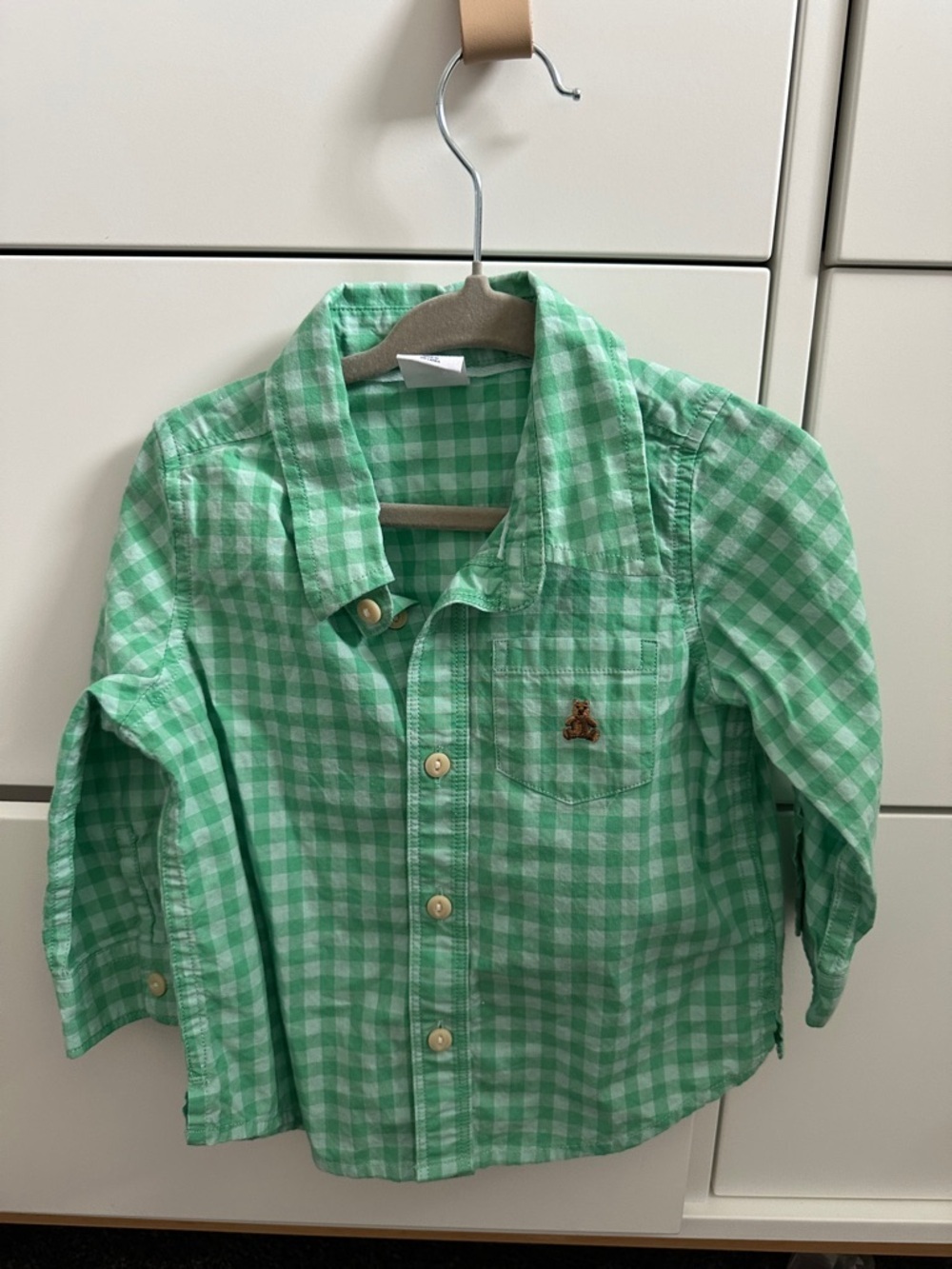 GAP Mint Green Gingham Button-Down Shirt